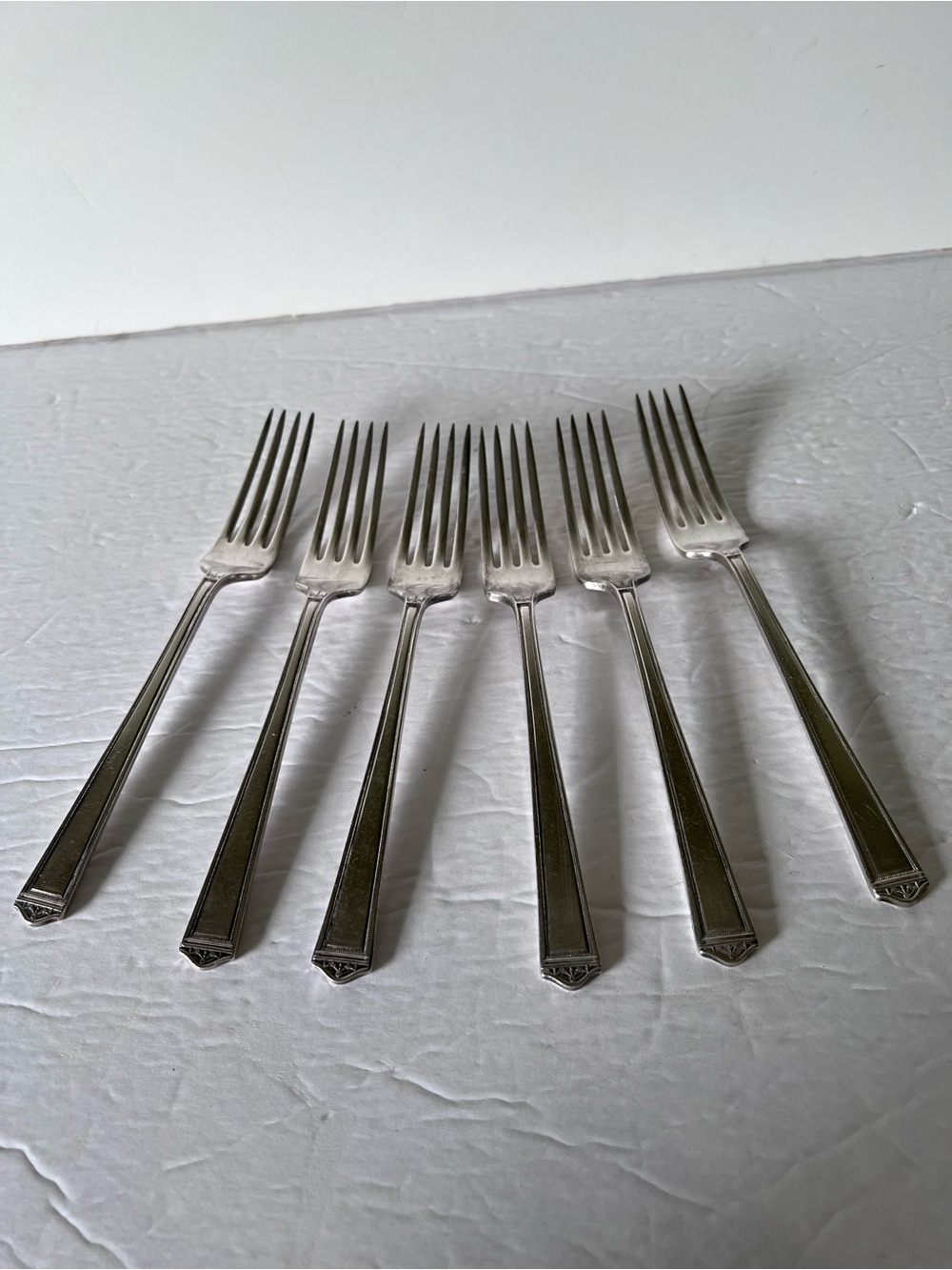 VTG 1847 Rogers Bros Silverware Not Mono Anniversary Pattern 6 Dinner Forks